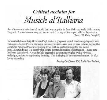 Musick al'Italliana reviews